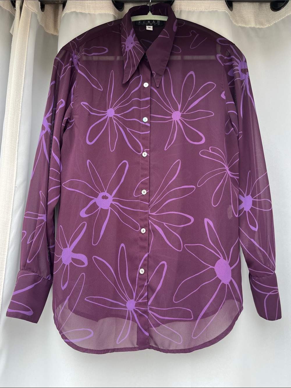 Vintage 90s Sheer Botton Up Blouse